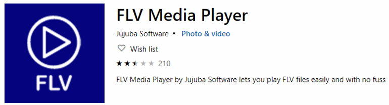 FLV player icon from Microsoft offering free software to download with link